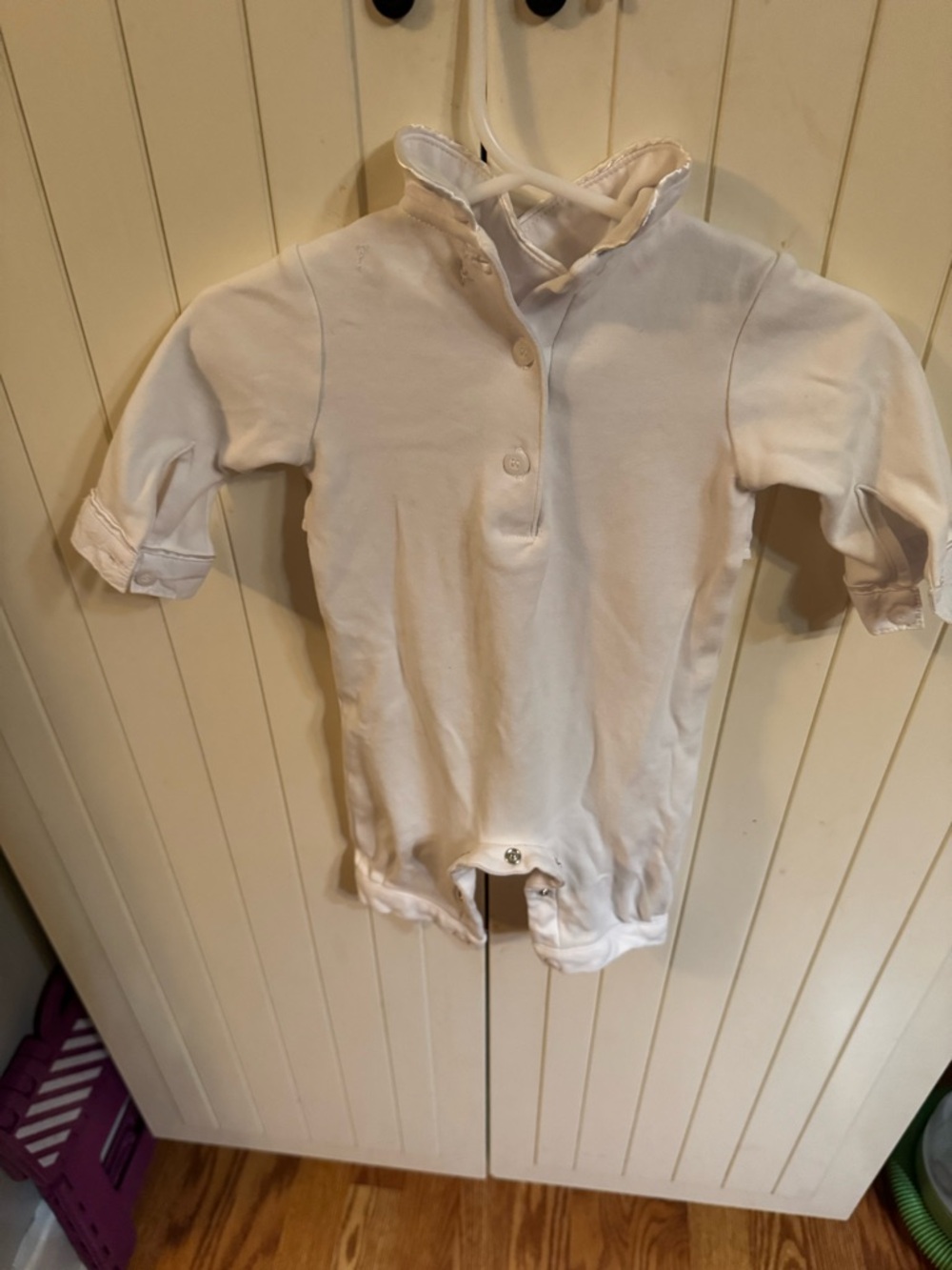 White baby baptismal outfit